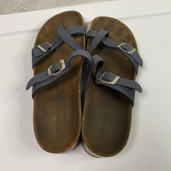 Marina Luna Comfort Made in Italy Blue Sandals Sz measures just under‎ 37 - Image 6