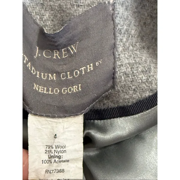 J.Crew Stadium Cloth Nello Gori Wool Double Breasted Top Of Waist Coat 4 Gray - Image 6