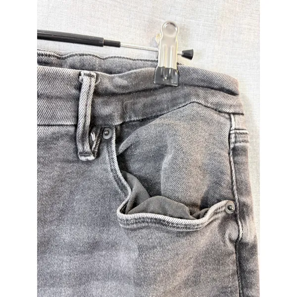 Good American Gray Straight Leg‎ Jeans Washed Black Denim Size 14/32 - Image 10
