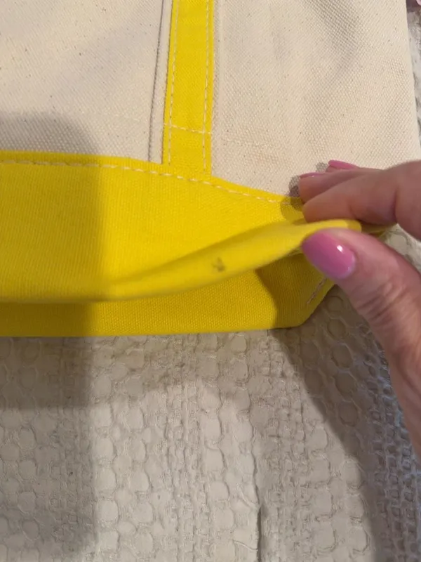 ShoreBags Canvas Boat Tote Bag with Crossbody Strap Yellow and Natural - Image 3