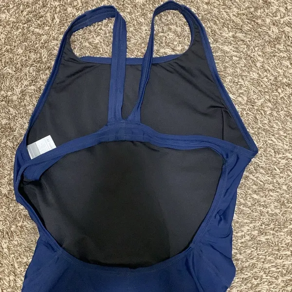 NIKE swimsuit woman size 14 open back navy color - Image 4