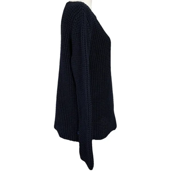 Lauren Ralph Lauren Sweater Womens Blue Chunky Knit Boat Neck 100% Cotton - Image 4