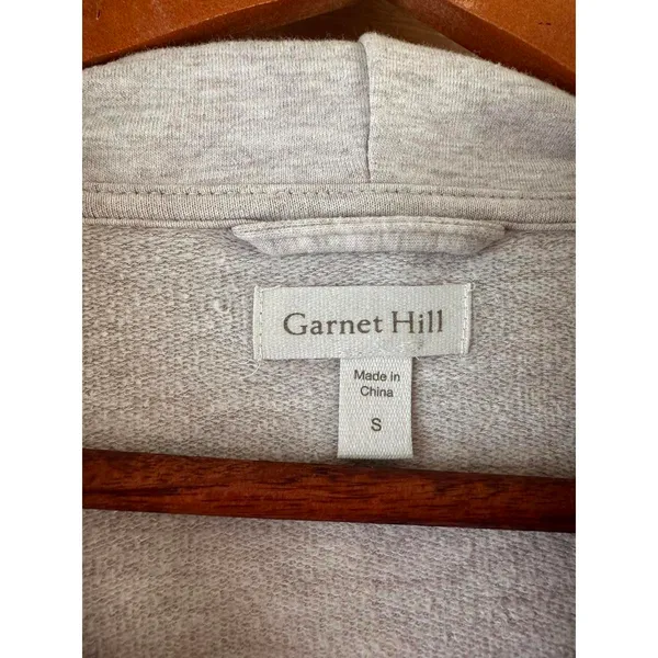 Garnet Hill Trainer Hooded Sweater Mini Dress Oatmeal Beige Women’s size Small - Image 7