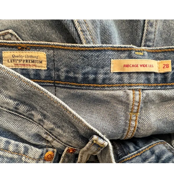 Levi's Ribcage High Waist Wide Leg Jeans Size 28 - Image 9
