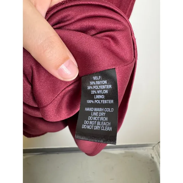 Lulus Mini Dress Womens Small Burgundy Excellent Ribbed Halter Tie Back DD3864 - Image 4