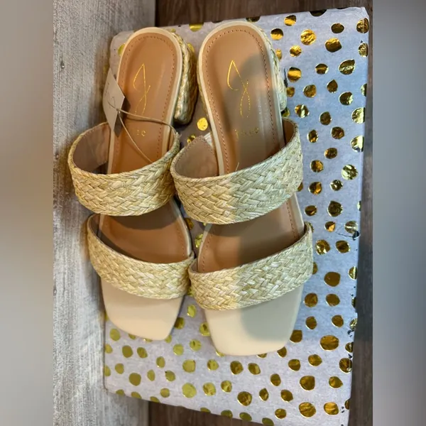 JOIE Niki‎ Raffia vegan braided straw heel sandal size 8.5 NWT - Image 4
