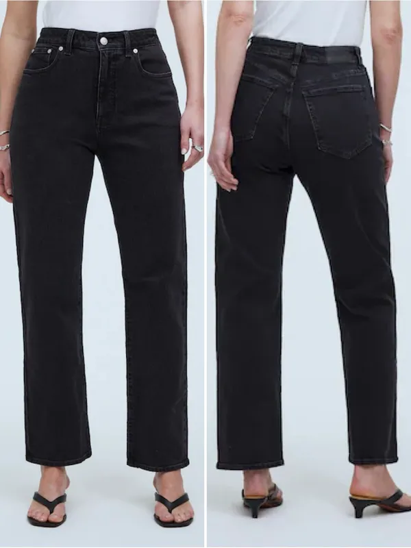Madewell Black Curvy 90's Straight Women's Jeans, Size 29 - Image 2