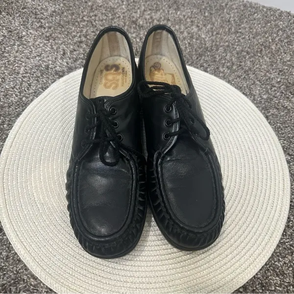 SAS Bounce Comfort Wedge Black Leather Handsewn‎ Walking Shoes Women Sz 11M - Image 2