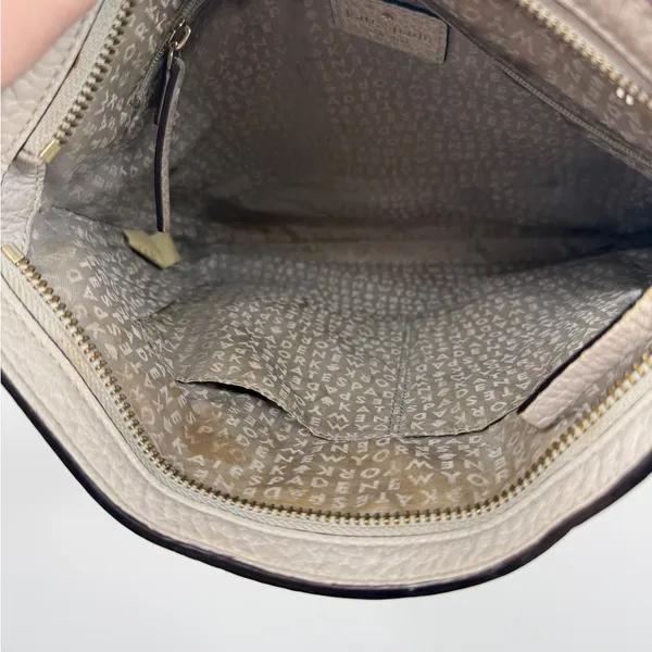 Kate Spade‎ Bag Bay Street Cora Pebbled Leather Beige Gray Crossbody - Image 14
