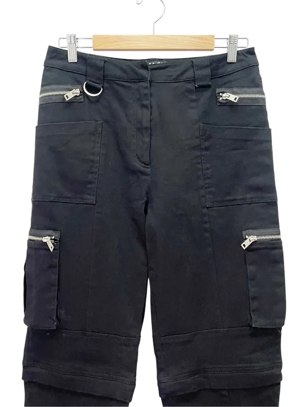 I.AM.GIA Ursa Cargo Pants Large Black Zip Off Convertible Shorts Silver Hardware - Image 5