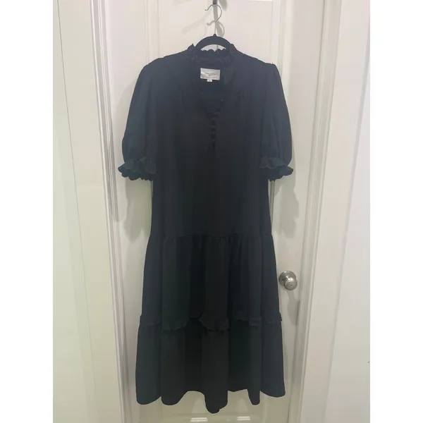 Tuckernuck Pomander Place Black Selena High Neck Maxi Dress Sz M - Image 2