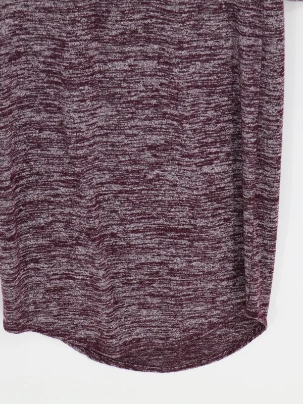 Wilfred Free Aritzia Dress Medoum Burgundy Marled Long Sleeve Scoop Neck Stretch - Image 7