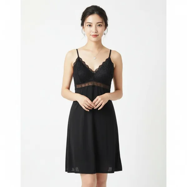 Soma Black Lace Trim Short Sleep Dress XL - Image 6