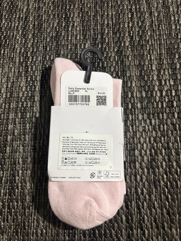 Lululemon Daily Essential Socks Blissful Pink Size XL - Image 2