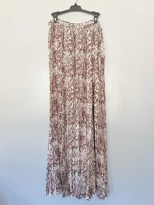 Marie Oliver Wesley Anthropologie Snake Print Pleated Maxi Skirt Size 6 - Image 6