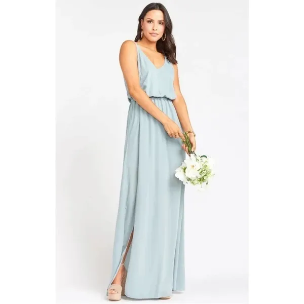 Show Me Your Mumu Kendall Maxi Dress in Silver Sage Crisp Bridal size XL NEW - Image 4