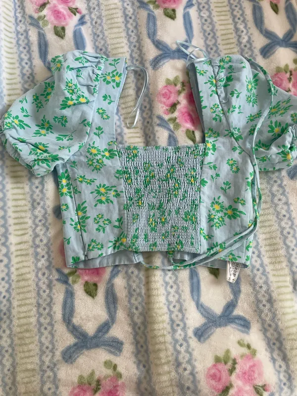 ZARA Top Crop Floral - Image 3