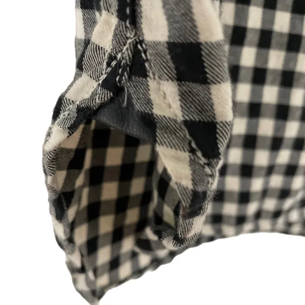 Maison Scotch Black & White Gingham Plaid Button Front Dress size Medium - Image 9