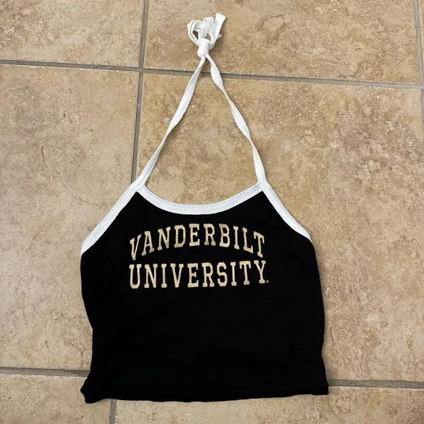 Zoozatz Vanderbilt University Game Day Halter Neck Crop Top - Image 2