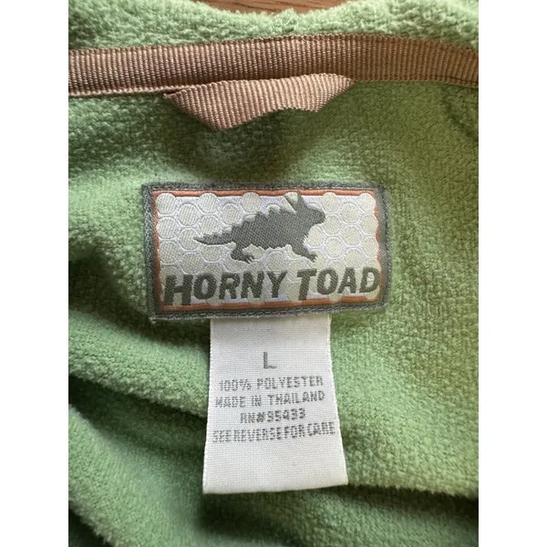 Horny Toad & Co Green Hooded Fleece‎ Zip Up Jacket Women Size Large Pockets - Image 3