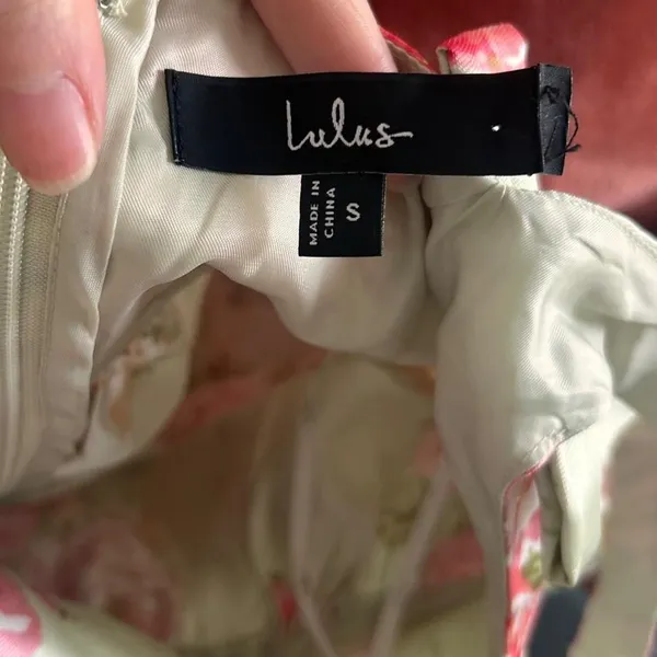 Lulus sage floral satin babydoll mini dress size small - Image 6