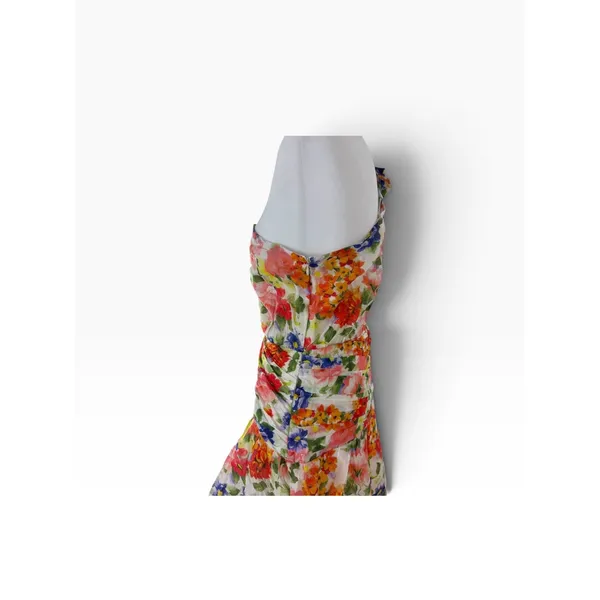 ASTR the Label One Shoulder Tiered Maxi Dress White Coral Floral Small NWT - Image 7