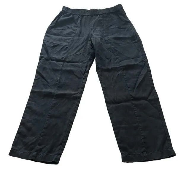 Quince Pants Women’s Medium Black European Linen - Image 2