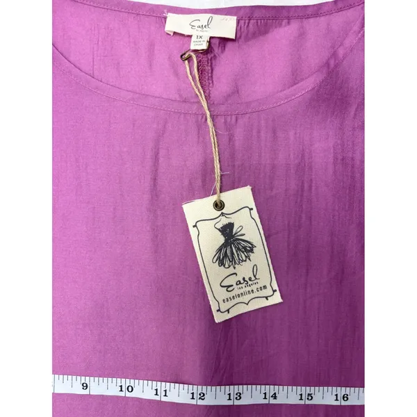 Easel Los Angeles Orchid Purple Ruffle Sleeve Blouse Top 1X‎ NWT - Image 7