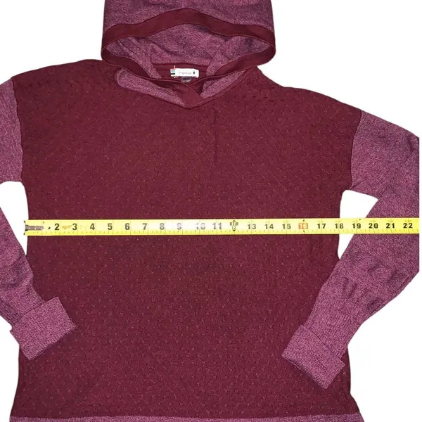 Smartwool Hoodie Colorblock Women S Burgundy Merino Wool Blend Pullover Gorpcore - Image 5