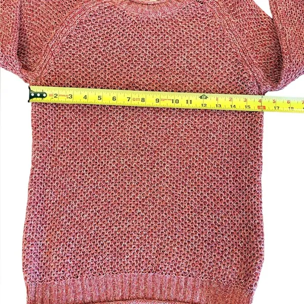 Faherty Saulsalito Sweater Cotton Open Knit Womens Size XS Pink - Image 7