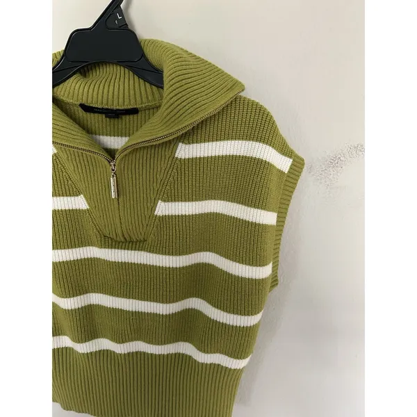 Marc New York Striped Quarter Zip Sweater Vest Size XS Chic Preppy Career - Image 4