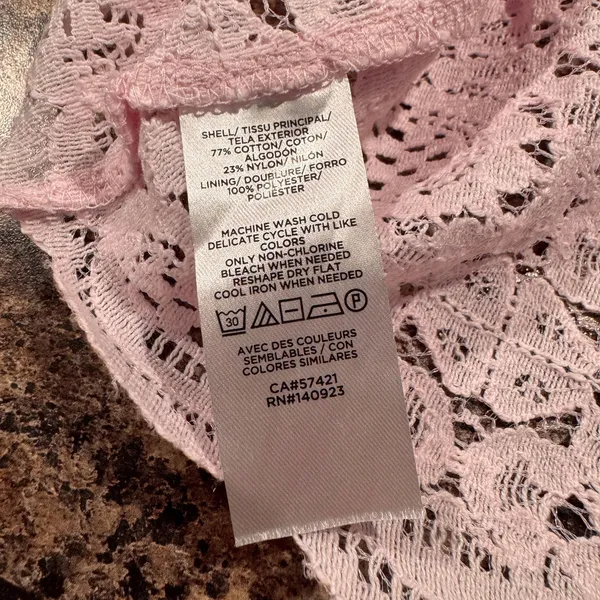 NWT Loft Lace Peplum Top Pink Button Up Romantic Feminine Cottage Coquette M - Image 3