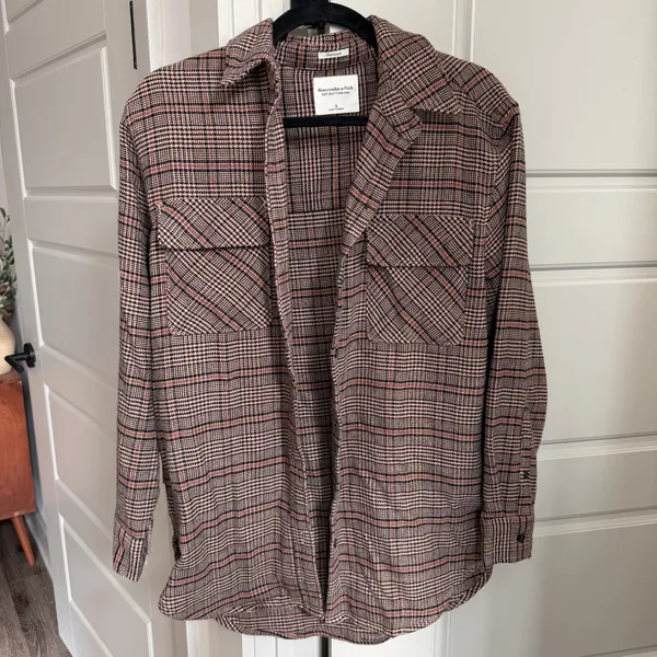 Abercrombie & Fitch Oversized Flannel Shirt Jacket - Image 3