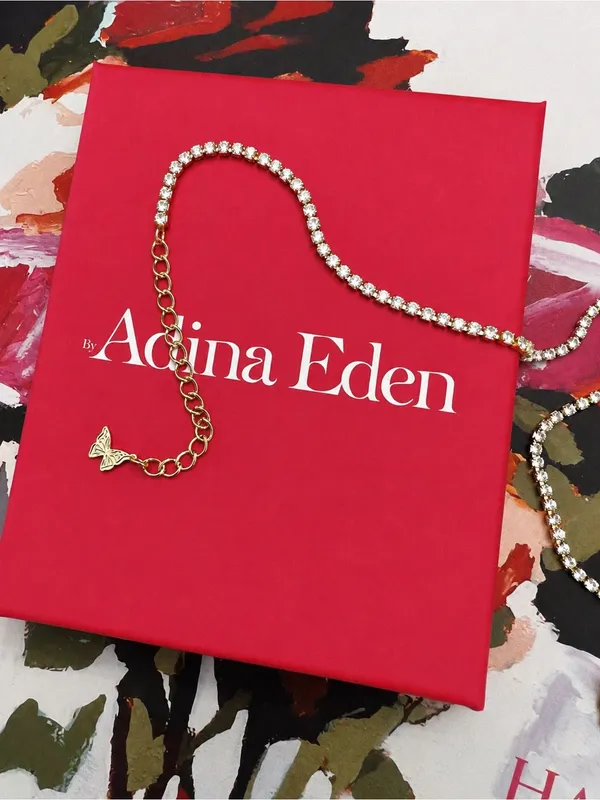 Revolve x Adina Eden Thin Tennis Choker in Gold - Image 3