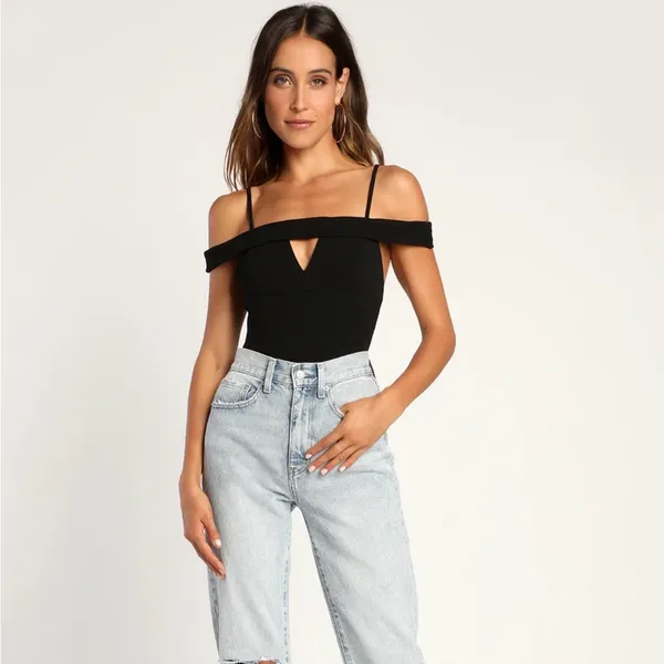 LULU’S ALWAYS GOT YOUR BACK BLACK BACKLESS CUTOUT BODYSUIT - Image 2