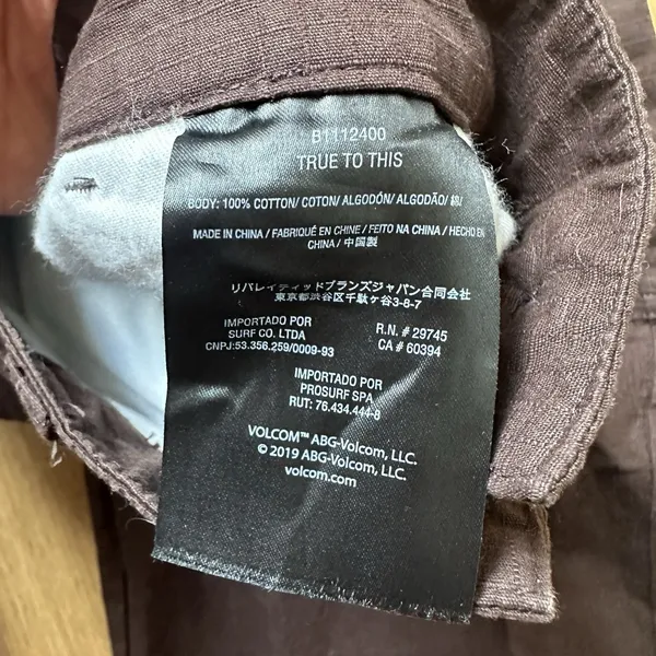 Volcom Women's Cargstone Pants Cargo 100% Cotton Brown Size 28 - Image 6