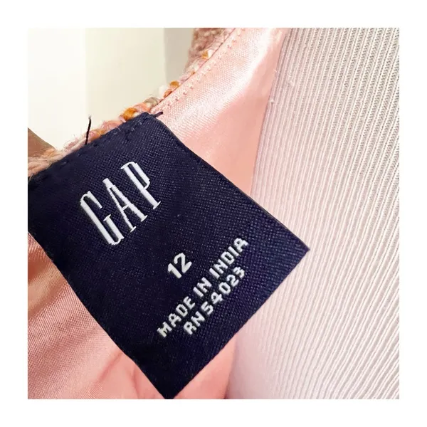 Gap Plush Pink Coral Tweed Stylish Formal Sheath Dress Size 12 Bowtie Waist - Image 7