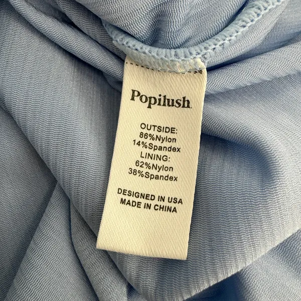 Popilush Dress Womens S Blue Formal Gown Shapewear Ruched Off Shoulder Strap NEW - Image 10