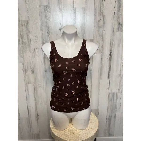 Brown floral tank top Brown Size M - Image 2