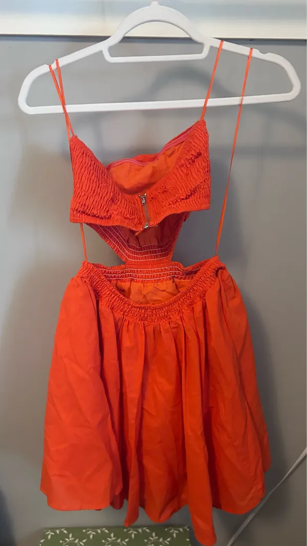 Mabel Burnt Orange Cutout Dress - Image 8
