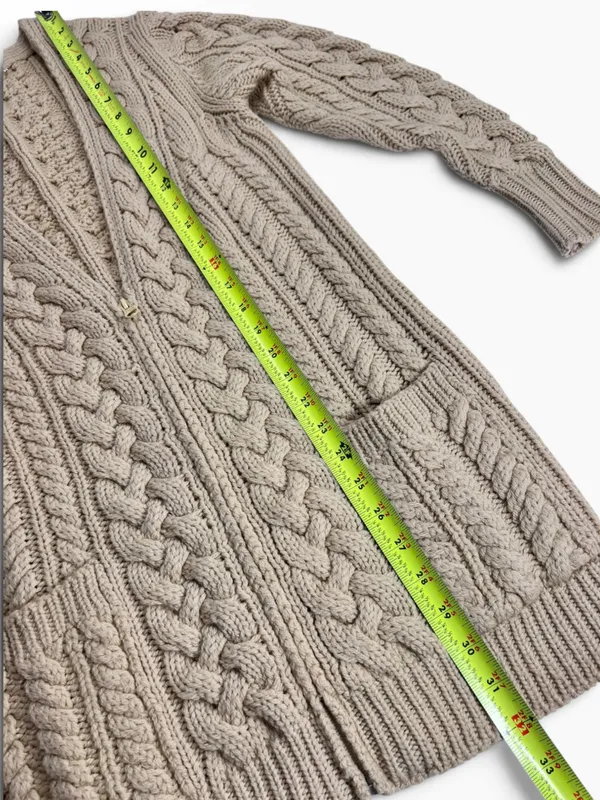 Isabel Marant Etoile Cable Knit Wool Zip Cardigan Sweater - Image 11