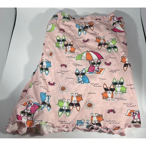 Secret Treasures Dog Days Of Summer Pajama Short Set Boston Terrier Beach Scene Large 12-14 NEW - Image 5