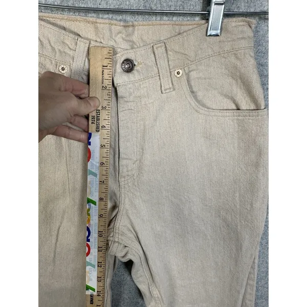 Vintage Levis 550‎ Jeans Womens 7 Med Relaxed Fit Tapered Leg Cream Made In USA - Image 16