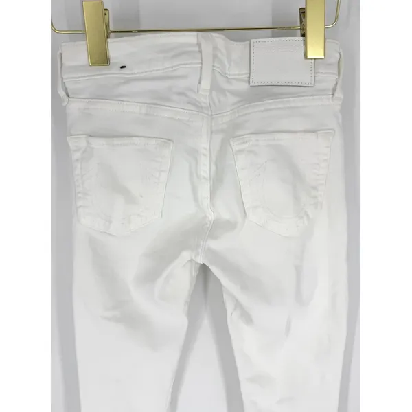 True Religion Halle Mid Rise Super Skinny Jeans White Denim Size 23‎ Womens - Image 4