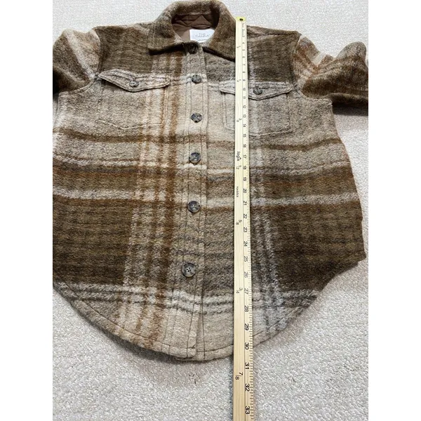 Wilfred Free Aritzia The Ganna Womens Wool Plaid Shacket Jacket M Oversized - Image 13
