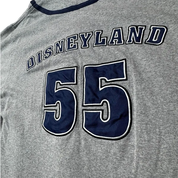 Disney Disneyland 55th Anniversary Mickey Mouse Baseball Jersey Gray Navy Small - Image 7