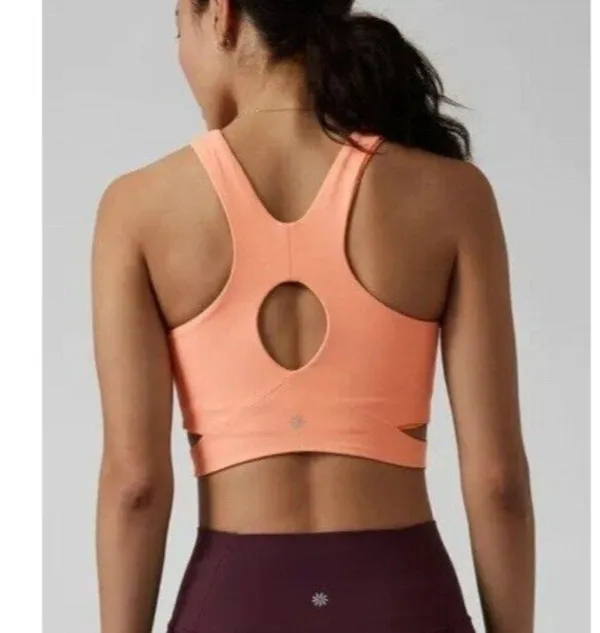 Athleta S Conscious Cut Out Sports Bra Small Cup D-DD Coral - Image 2