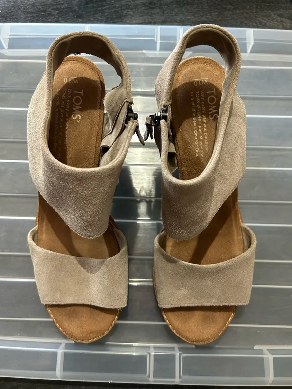 Toms Suede Heel Block Sandals - Image 3