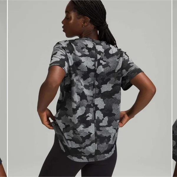 Lululemon All Yours Short Sleeve Training Tee Speckled Camo Womens Size 8/10 - Image 2