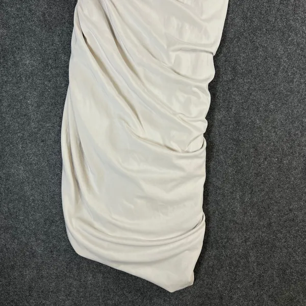 Ten by Babaton Vertigo Mini Dress Matte Pearl One Shoulder Ruched 114001 S - Image 7